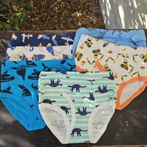 Boys 4T Brief Training Underwear Set Dinosaurs Sharks Cotton NWOT
